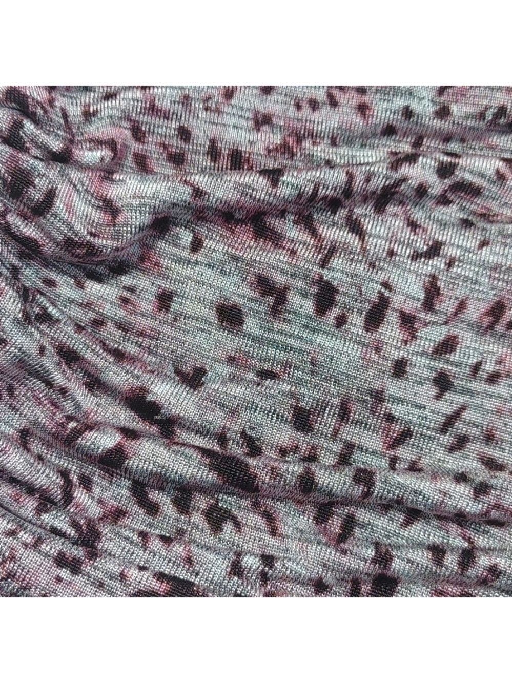 Simply Vera Wang Purple Leopard Print Polyester/Rayon Top with Side Tie Detail M - Picture 8 of 11